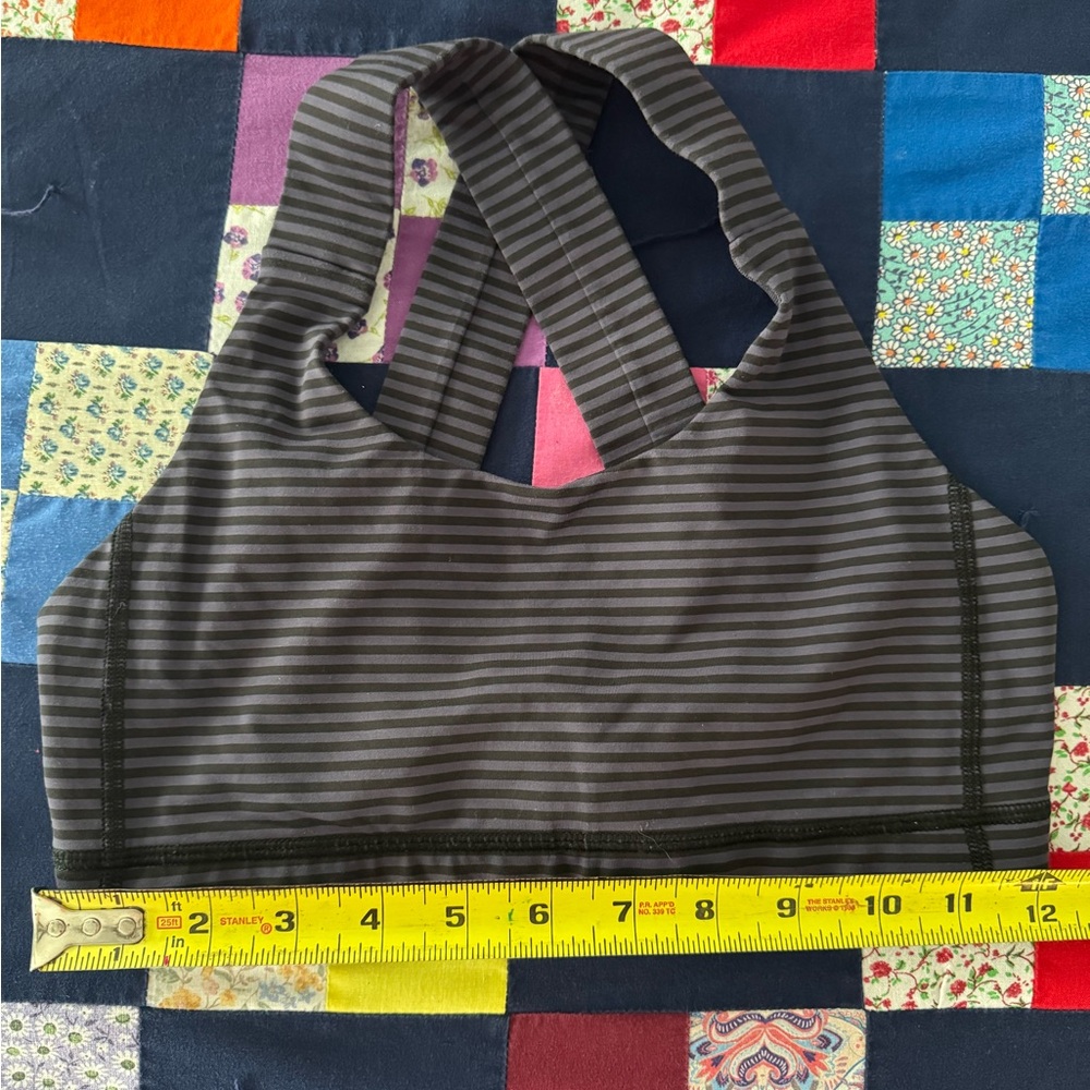lululemon athletica Black Striped Sports Bra